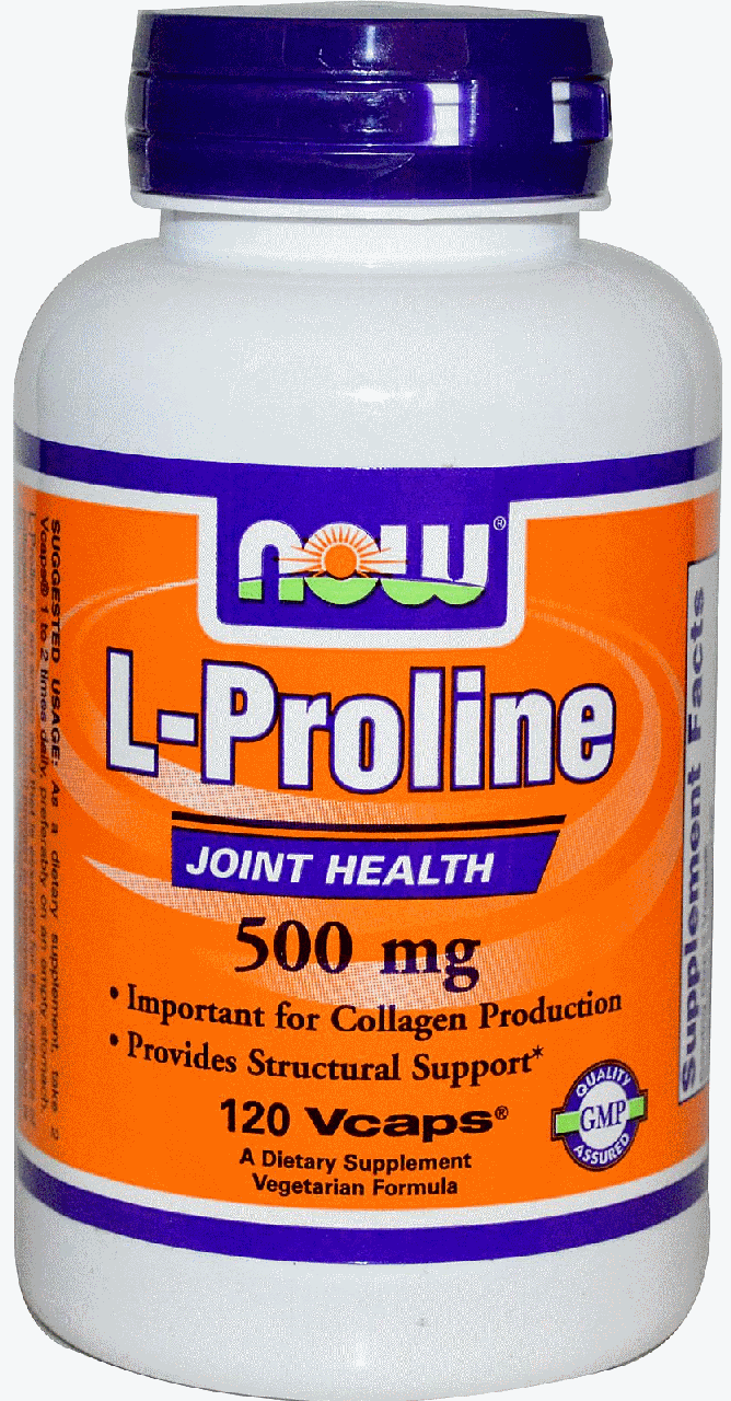 Пролін Now Foods L-Proline 500 mg 120 Caps, фото 1