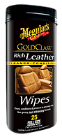 Meguiar's Gold Class Rich Leather Wipes Салфетки для ухода за кожаным салоном 25 шт