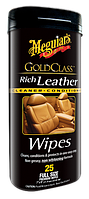 Meguiar's Gold Class Rich Leather Wipes Серветки для догляду за шкіряним салоном 25 шт.