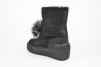 Уги бон-бон чорнобурка Aquamarine 19055 37 нубук чорні, фото 3