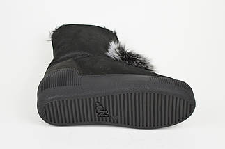 Уги бон-бон чорнобурка Aquamarine 19055 37 нубук чорні, фото 4