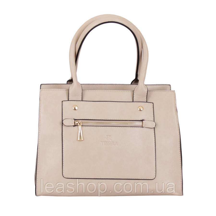 Практичная бежевая сумка, фото 1