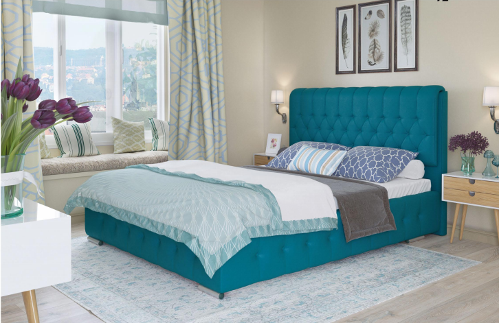 Двоспальне ліжко м'яке Беатріс Городок, оббивка на вибір