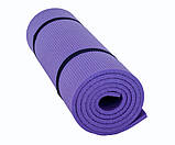 Килимок для фітнесу і йоги, синій, т. 10 мм, розмір 60х180 см, виробник Україна, TERMOIZOL®, фото 3