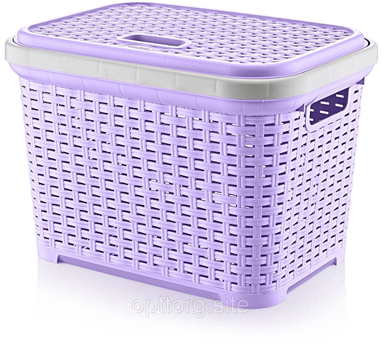 Кошик для білизни Ротанг 35 л з кришкою Irak Plastik SP-305