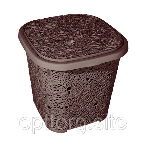 Кошик Ажур 14 л для дрібниць з кришкою Elif Plastik 387
