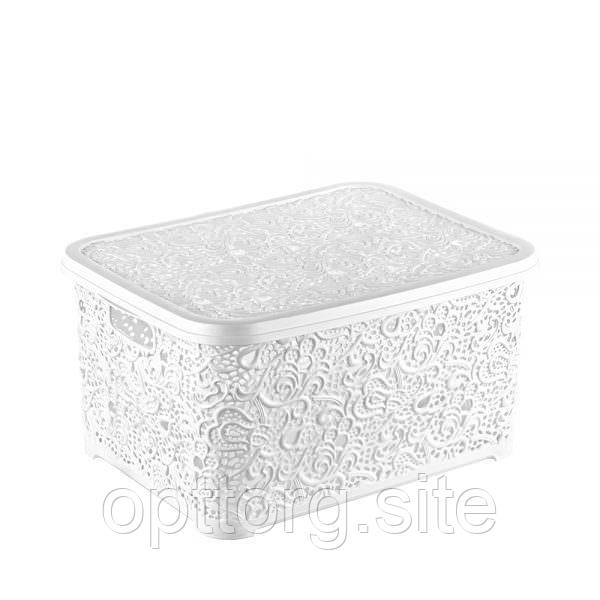Кошик для білизни " Ажур 28 л з кришкою Elif Plastik 324