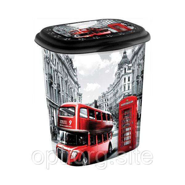 Кошик для білизни з малюнком 45 л із кришкою Elif Plastik 339