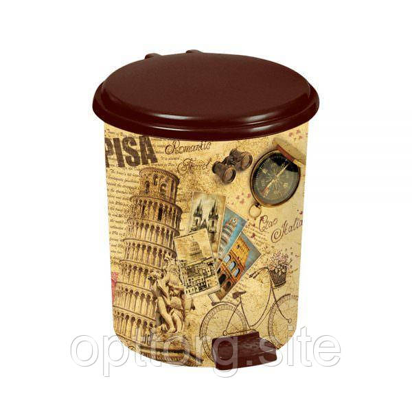 Відро для сміття з педаллю 17 л з малюнком Elif Plastik 366, фото 1