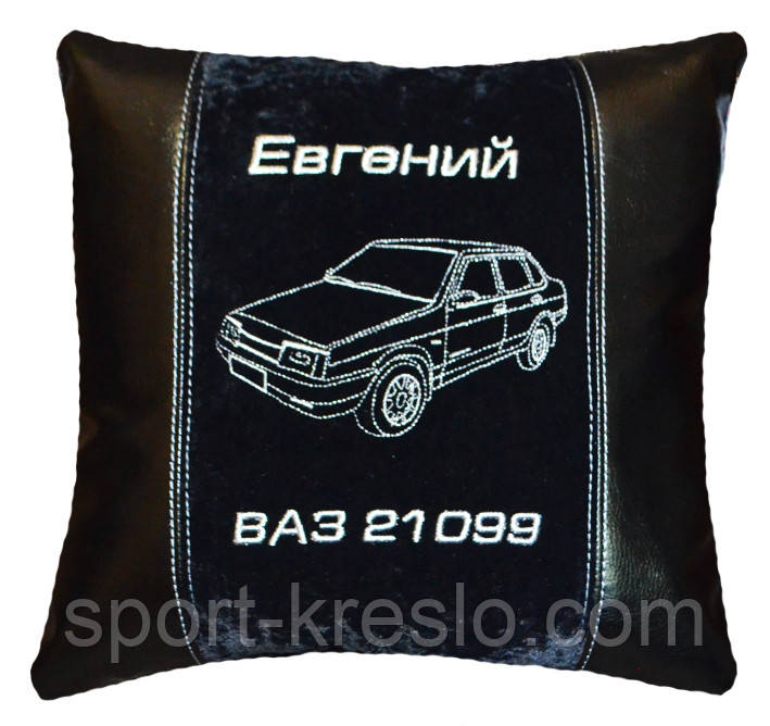 Автомобильная подушка с вышивкой силуэта логотипа машины - фото 6 - id-p480555334