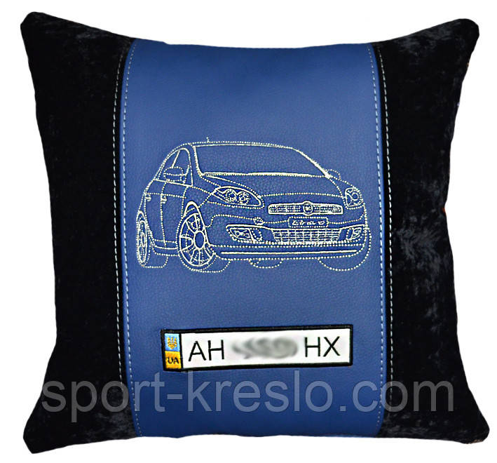 Автомобильная подушка с вышивкой силуэта логотипа машины - фото 10 - id-p480555334