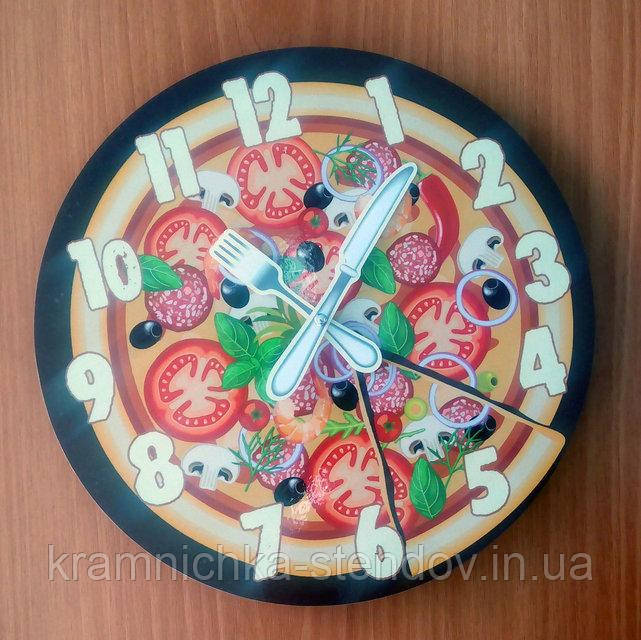 Оригинальные настенные часы "Пицца"