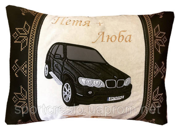 Автомобильная подушка с вышивкой силуэта авто - фото 4 - id-p778539736