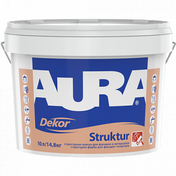Структурна фарба для фасадів та інтер'єрів Aura Dekor Struktur mini 2,5 л (3,7) кг, фото 1