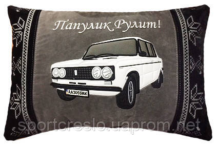 Автомобильная подушка с вышивкой силуэта Вашего авто - фото 1 - id-p778546661
