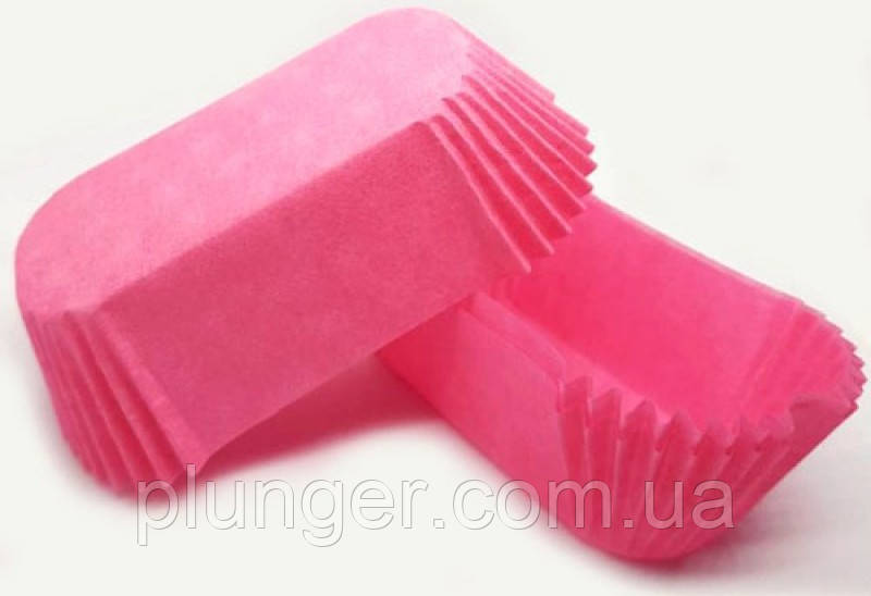 Тарталетка паперова овальна для еклерів, тортиків, тістечок Рожева, 80 мм х 35 мм. висота 30 мм