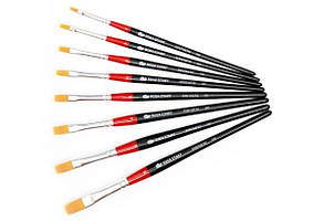 Пензлик синтетика плаский №4 з короткою ручкою Rosa Start