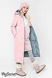 Стильне зимове двостороннє пальто для вагітних TOKYO OW-48.063, оливковий з пудрою, розмір 44, фото 2