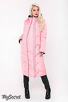 Зимнее двухстороннее пальто для беременных TOKYO OW-48.062, розовое с черным размер 44