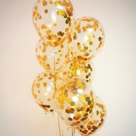 Кулька повітряна 12 дюймів (30 см) З КОНФЕТТІ ЗОЛОТО Коло