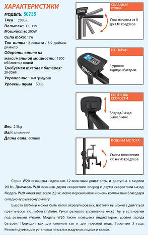Електромотор човновий Haswing W-20, фото 4