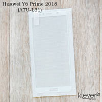 Захисне скло для Huawei Y6 Prime 2018 (ATU-L31), Full Cover, White silk