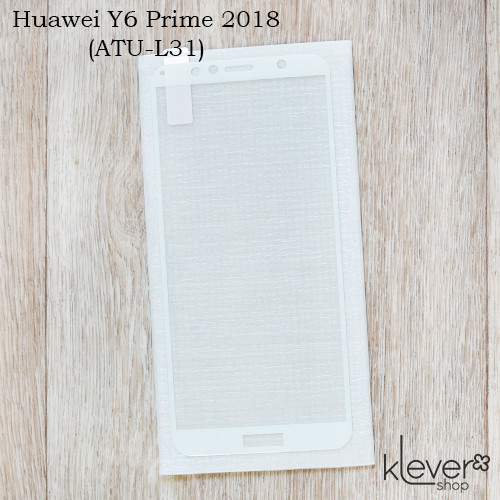 Захисне скло для Huawei Y6 Prime 2018 (ATU-L31), Full Cover, White silk