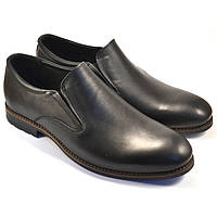 Туфли лоферы мужские кожаные черные без шнурков на резинках Rosso Avangard Feliceite Mono