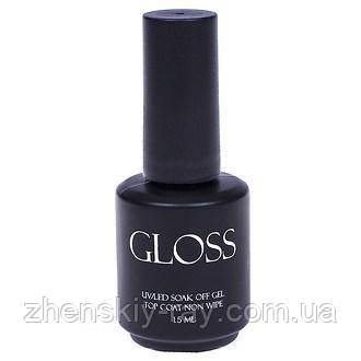 Gloss Top Coat No Wipe — каучуковий топ для гель-лаку (без липкого шару) 15 мл