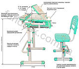 Парта і стілець-трансформери комплект FunDesk Sorriso Blue, фото 3