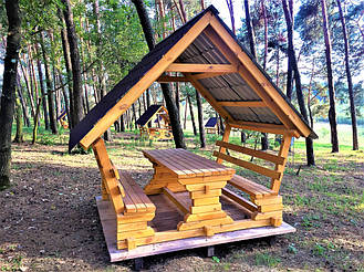 Деревянные беседки на базе отдыха в Ровенской области 9