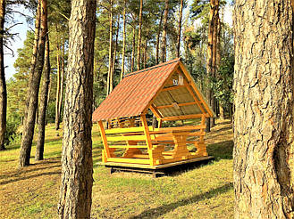 Деревянные беседки на базе отдыха в Ровенской области 12