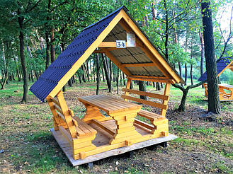 Деревянные беседки на базе отдыха в Ровенской области 15