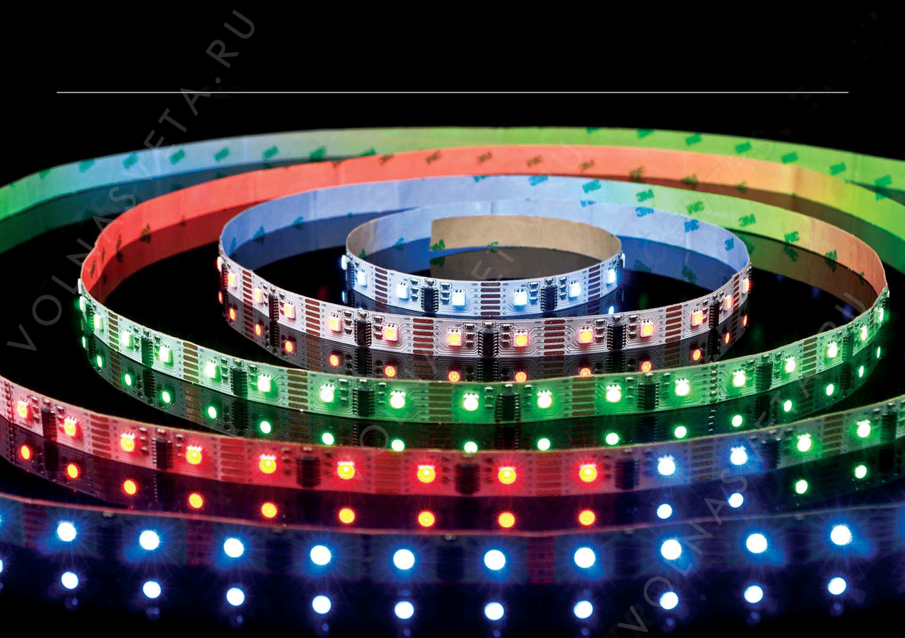 Світлодіодна стрічка "Бігуча хвиля" RGB RW 5050 54LED/m RW 3LED IP20 Magic strip