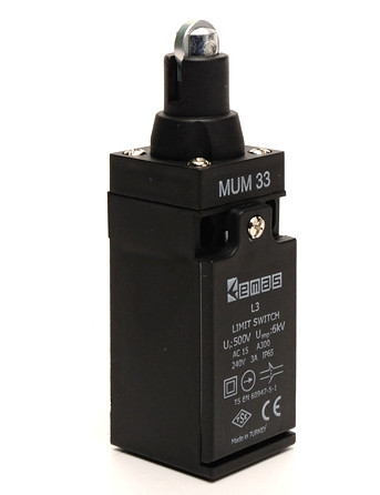 Вимикач кінцевий з металевим роликом d=13mm (1НО+1НЗ), фото 1