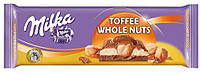 Молочный шоколад Milka Toffee Whole Nut ,300 гр