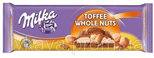 Молочний шоколад Milka Toffee Whole Nut ,300 гр, фото 2
