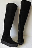 Зимові чорні жіночі замшеві шикарні ботфорти Lion на змійці європейка 37 розм, фото 8