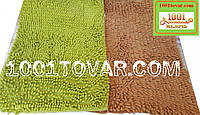 Коврики из микрофибры "Макароны или дреды" для широкого применения, 60х40 см.,травянистый и терракотовый цвет