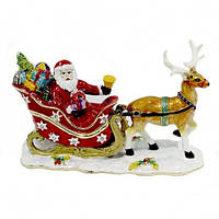 Скринька зі стразами Дід Мороз на санях