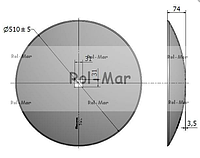 Диск бороны дисковой Ф510мм отверстие 30х30 толщина 4мм 5195510/30/P
