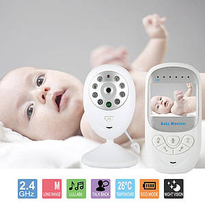 Відеоняня Baby Monitor з режимом нічного бачення, двостороннім зв'язком і підсвічуванням. Дисплей 2.4 дюйма