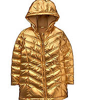 1, Стильная золотая куртка парка на флисе еврозима Размер L 8-10 лет 137-153 рост Crazy8