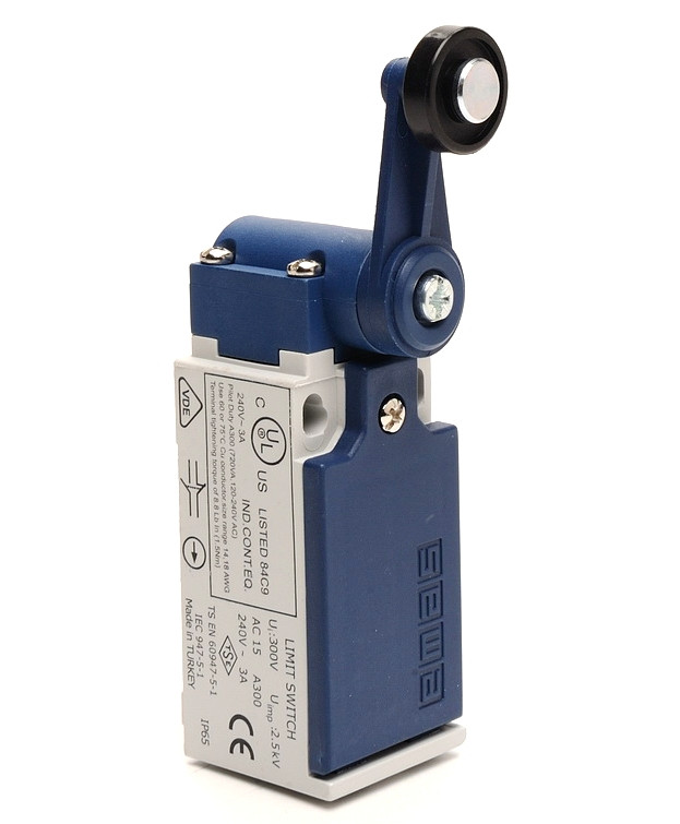 Вимикач кінцевий з пластикової консоллю і пластиковим роликом d=18mm (1НО+1НЗ), фото 1