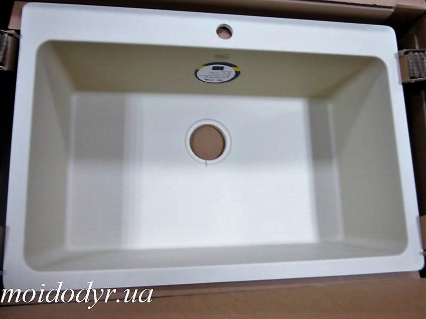 Мийка кухонна врізна гранітна в один рівень із стільницею Vered D-2001 Vanila Granit