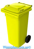 Бак для мусора пластиковый 120 л. Желтого цвета (германия)