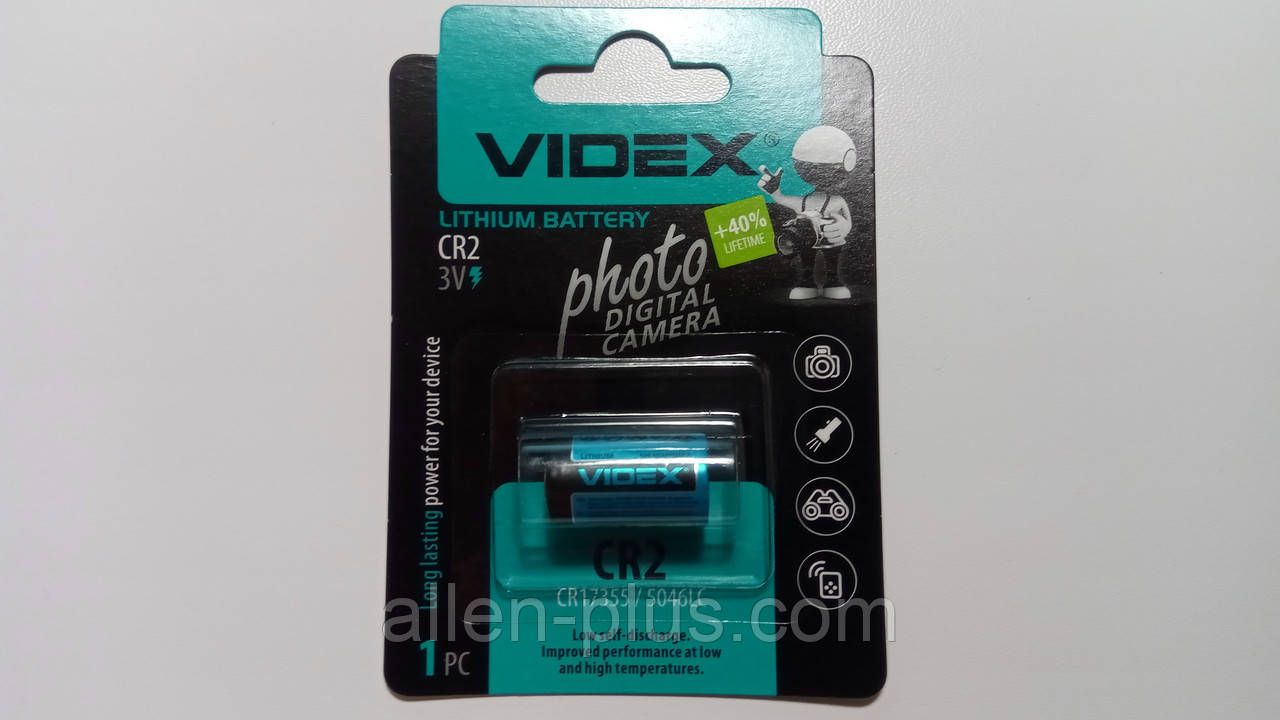Батарейка літієва Videx CR2 3V 1 pc BLISTER CARD (20/200)