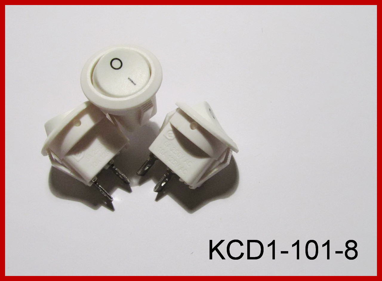 Перемикач консольний KCD1-101-8, 250V,6A.