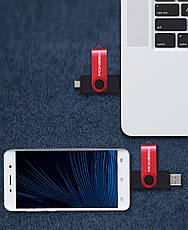 Флешка двостороння спідниця — мікроспід Flash USB — micro usb OTG 64 gb 2 в 1 чорний, фото 2