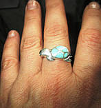 Яскравий персень із натуральною природною бірюзою "Черепашка", розмір 17,5, фото 8